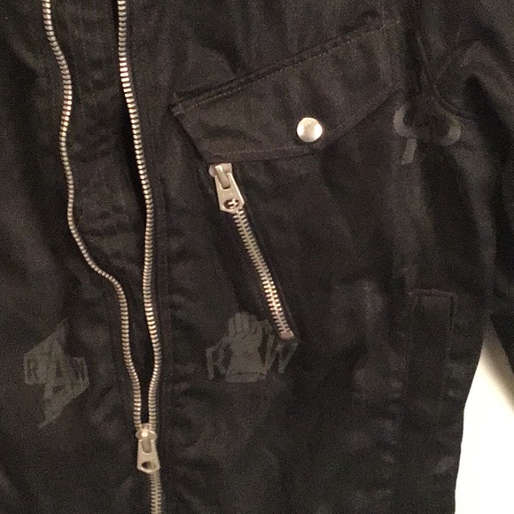 G-star Raw bomber jacket black denim with a print. Size M - Picture 4 of 5